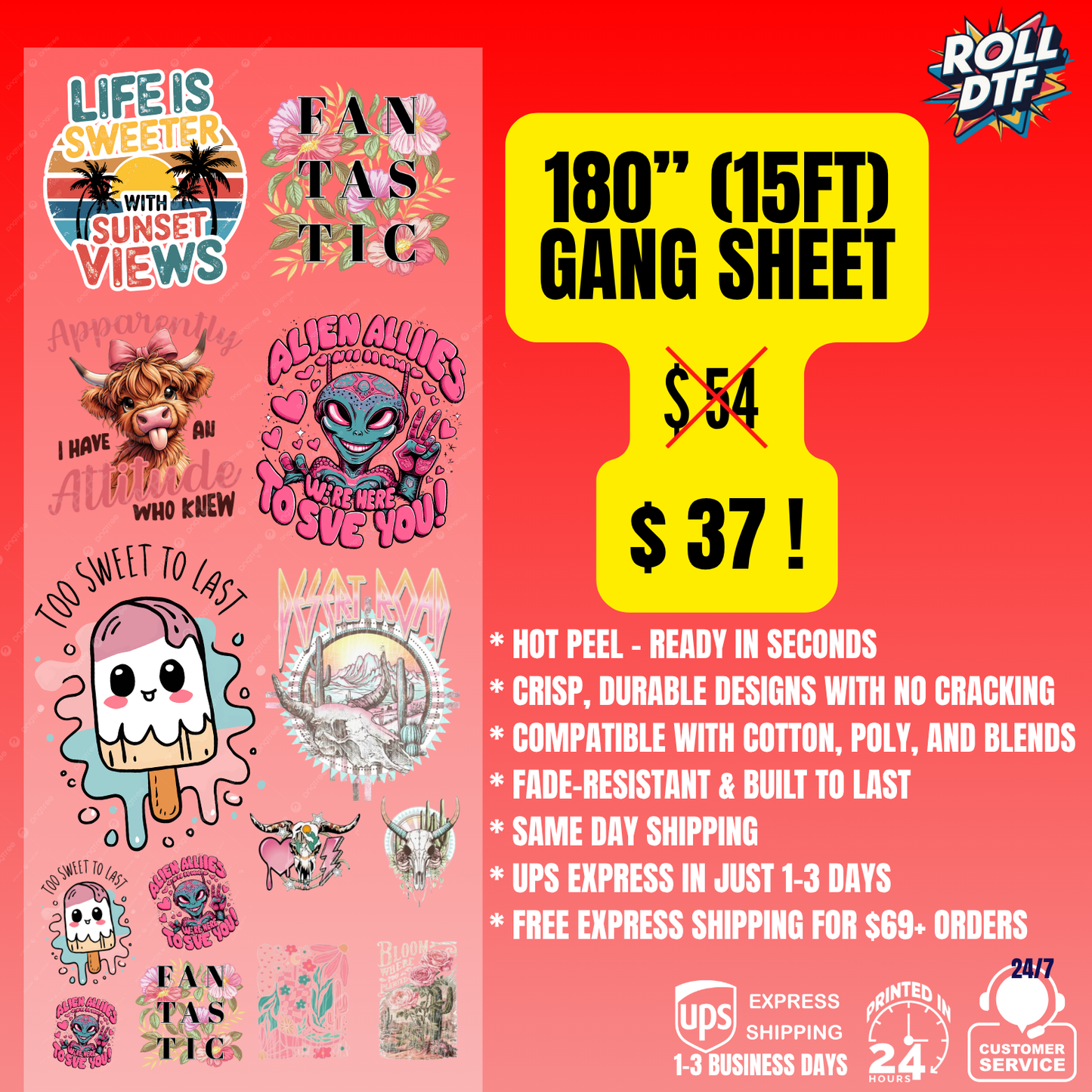 Build DTF Transfers Gang Sheet