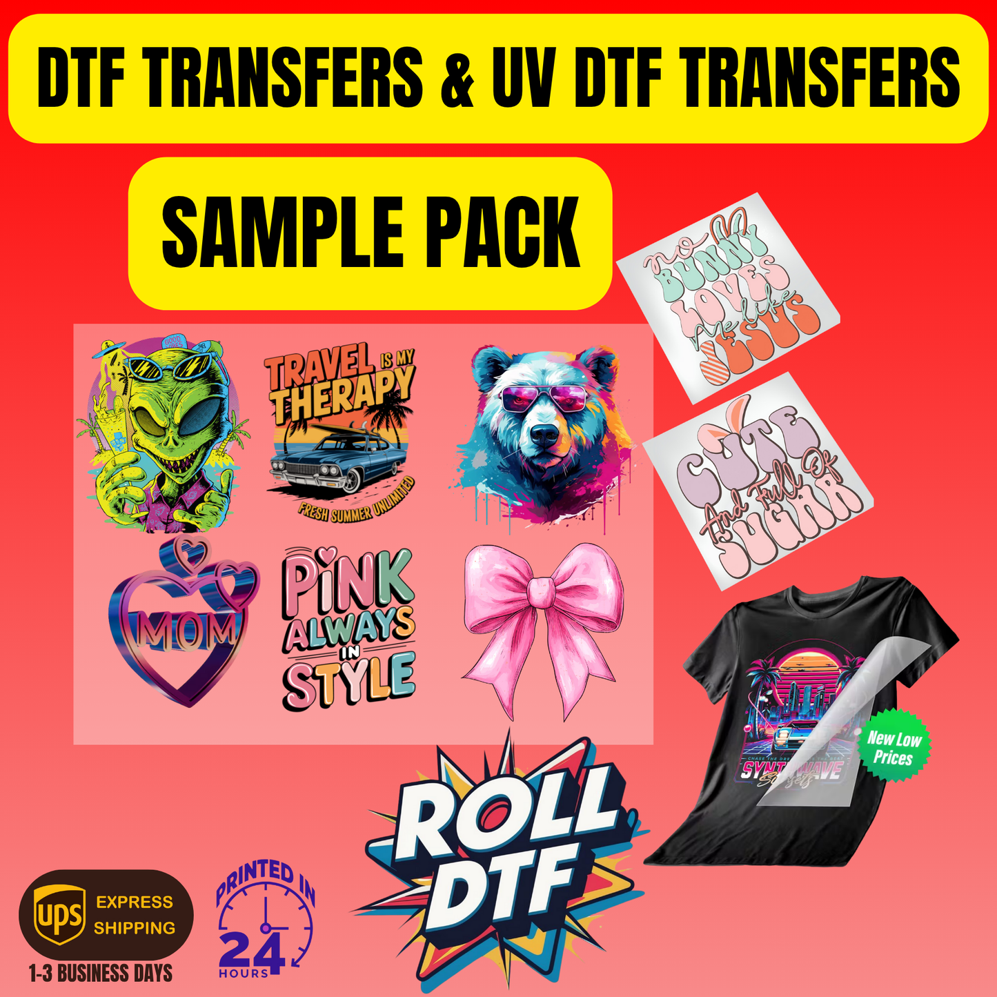 DTF & UV DTF Sample Pack – Try Before You Bulk