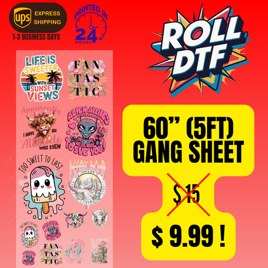 Upload DTF Transfer Gang Sheets