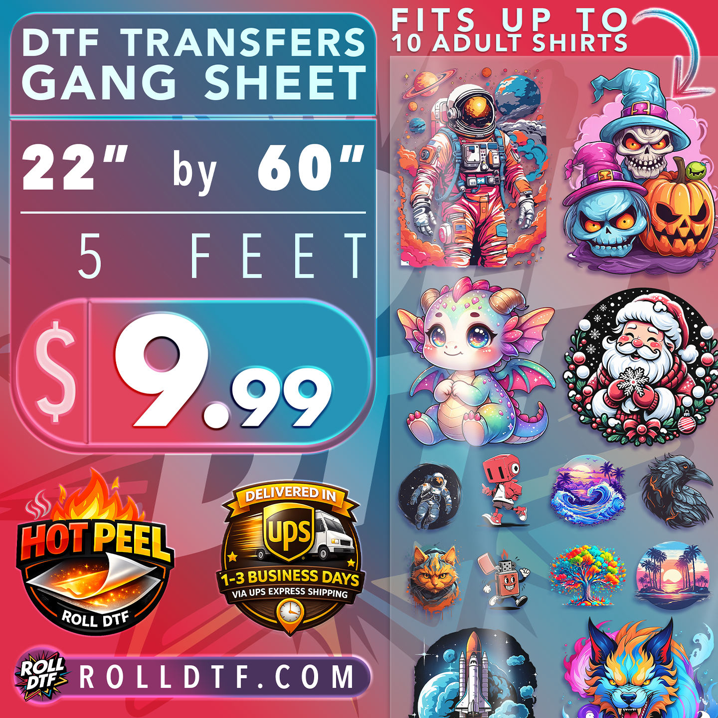 Build DTF Transfers Gang Sheet