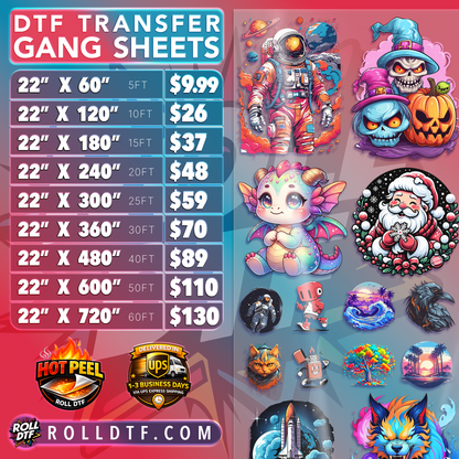 Build DTF Transfers Gang Sheet