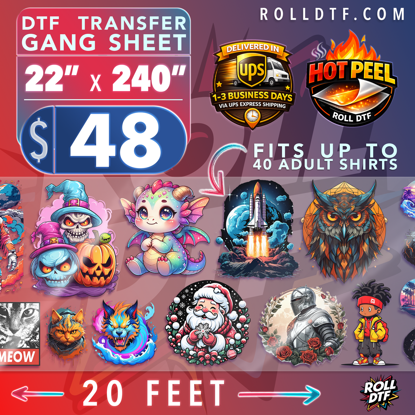Upload DTF Transfer Gang Sheets