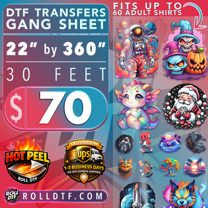 Build DTF Transfers Gang Sheet