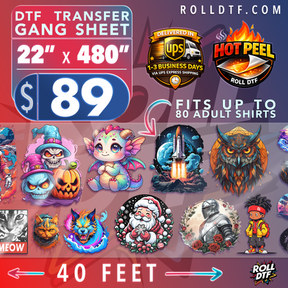 Upload DTF Transfer Gang Sheets