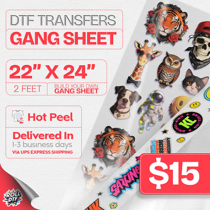 Upload DTF Transfer Gang Sheets