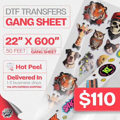 Upload DTF Transfer Gang Sheets