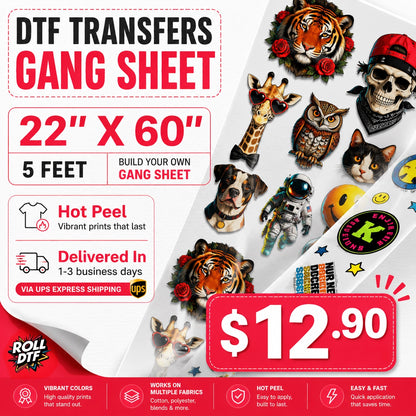 Upload DTF Transfer Gang Sheets