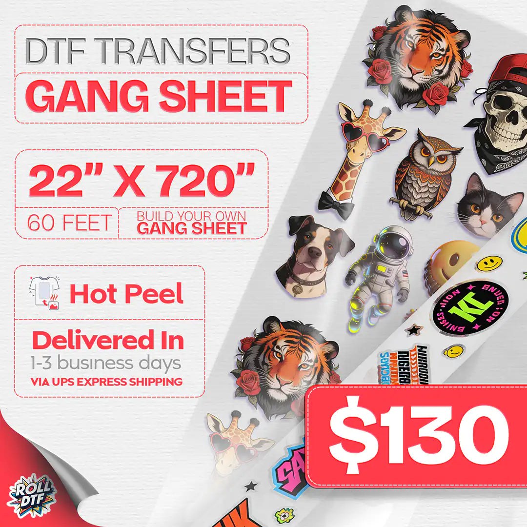 Upload DTF Transfer Gang Sheets