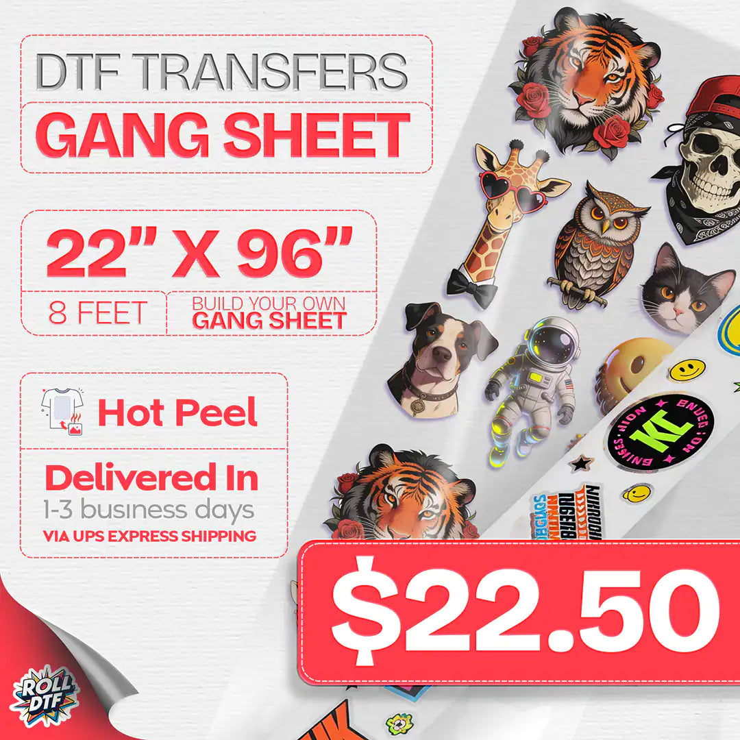 Upload DTF Transfer Gang Sheets