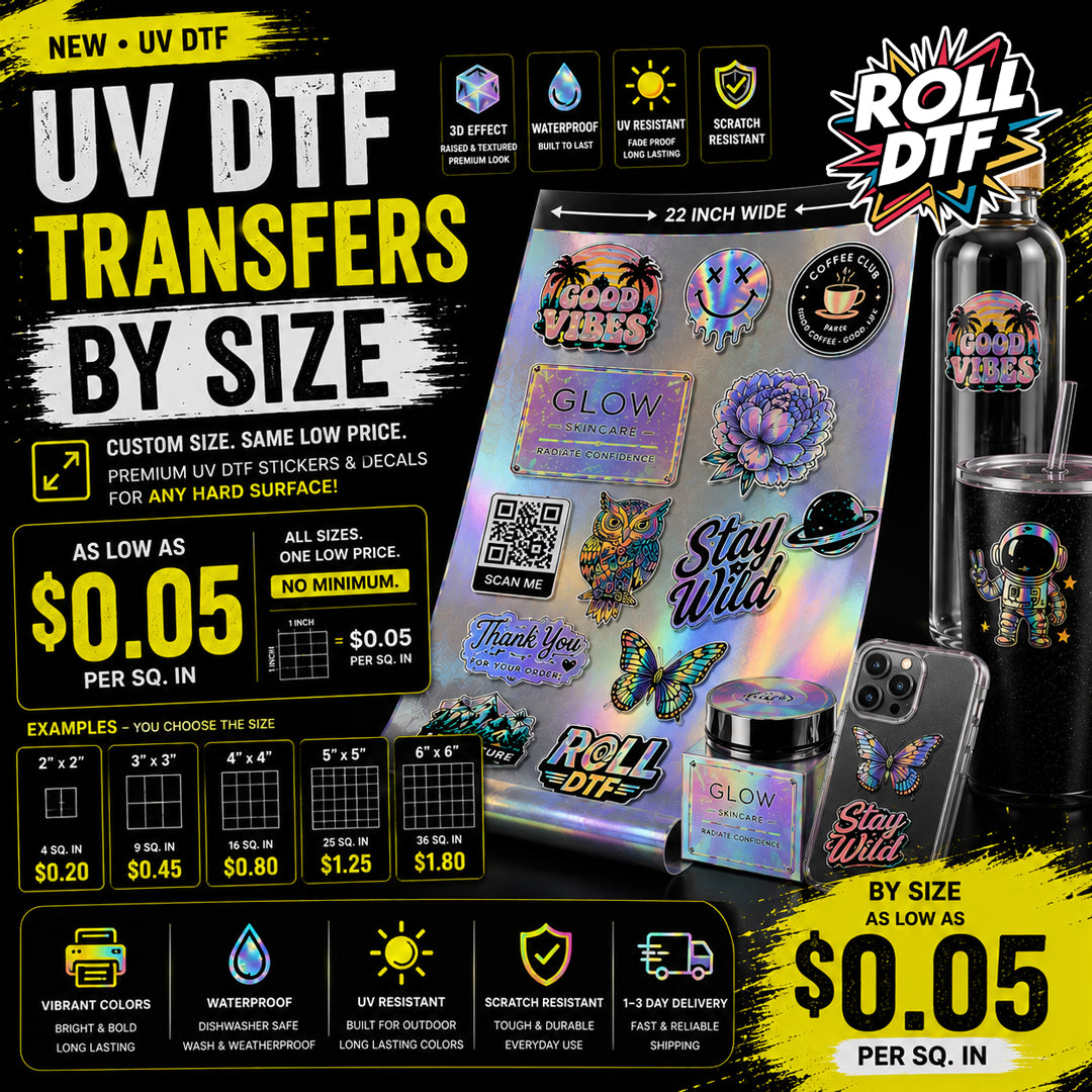 UV DTF Transfers by Size